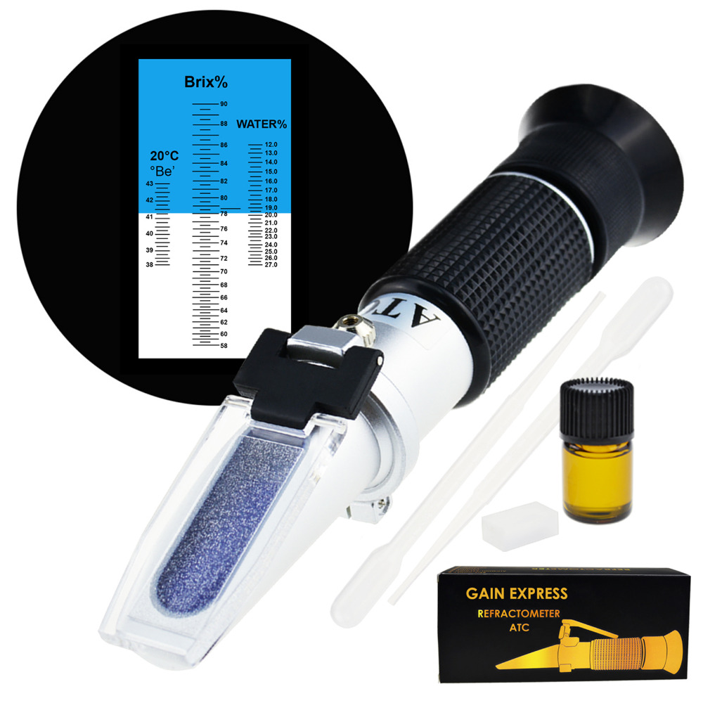 Marine Aquarium Refractometer - 3-in-1 꿀 굴절계 브릭스/수분/바움 테스터 미터