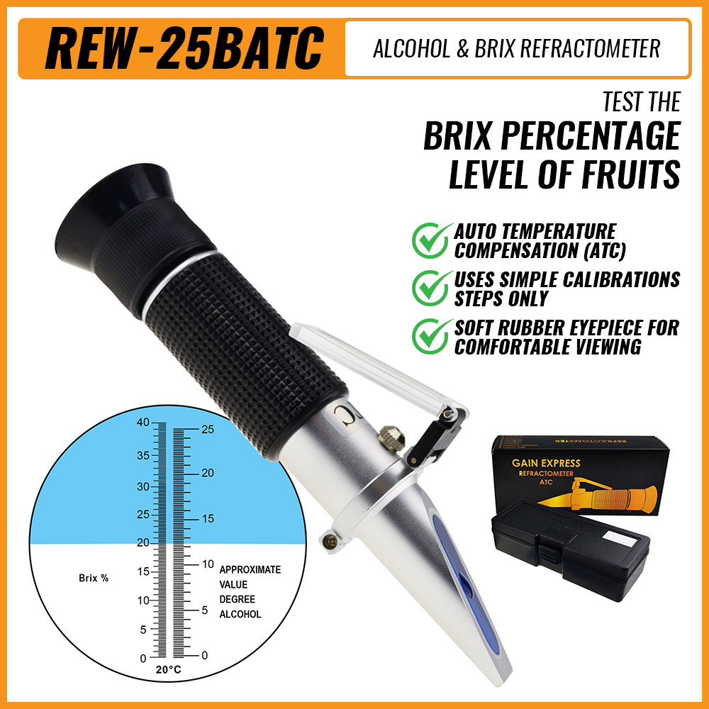 Marine Aquarium Refractometer - ATC 이중 스케일 0-25% VOL 0-40%