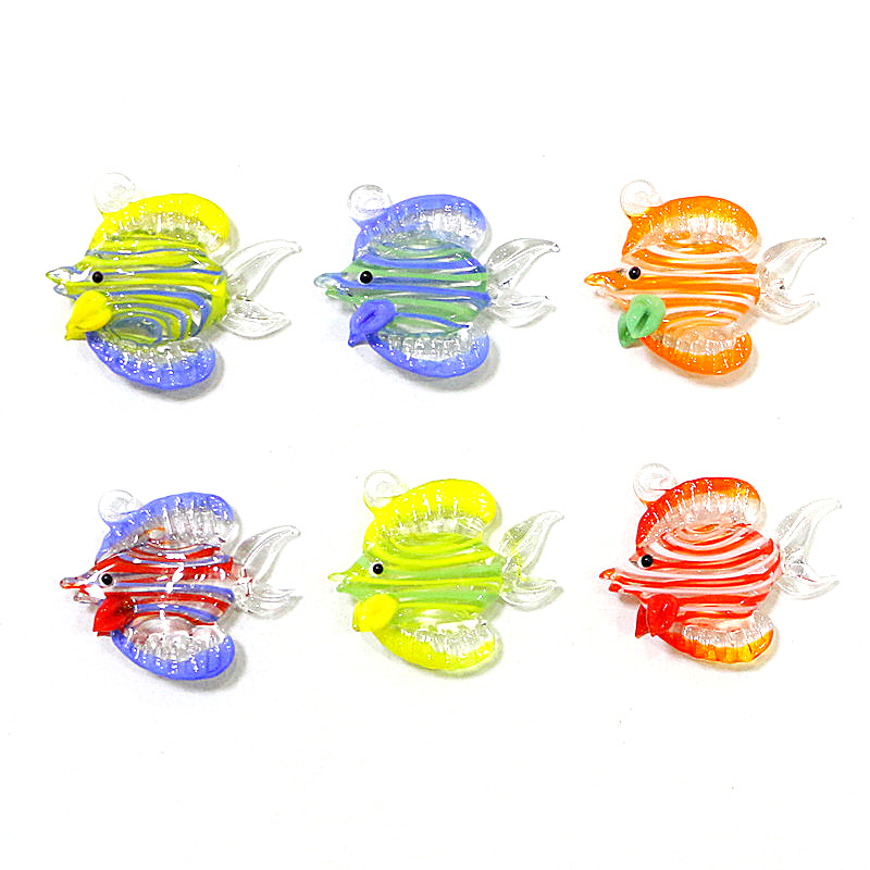 Aquarium Marine Fishes - 손으로 만든 열대어 미니어처 유리 펜던트