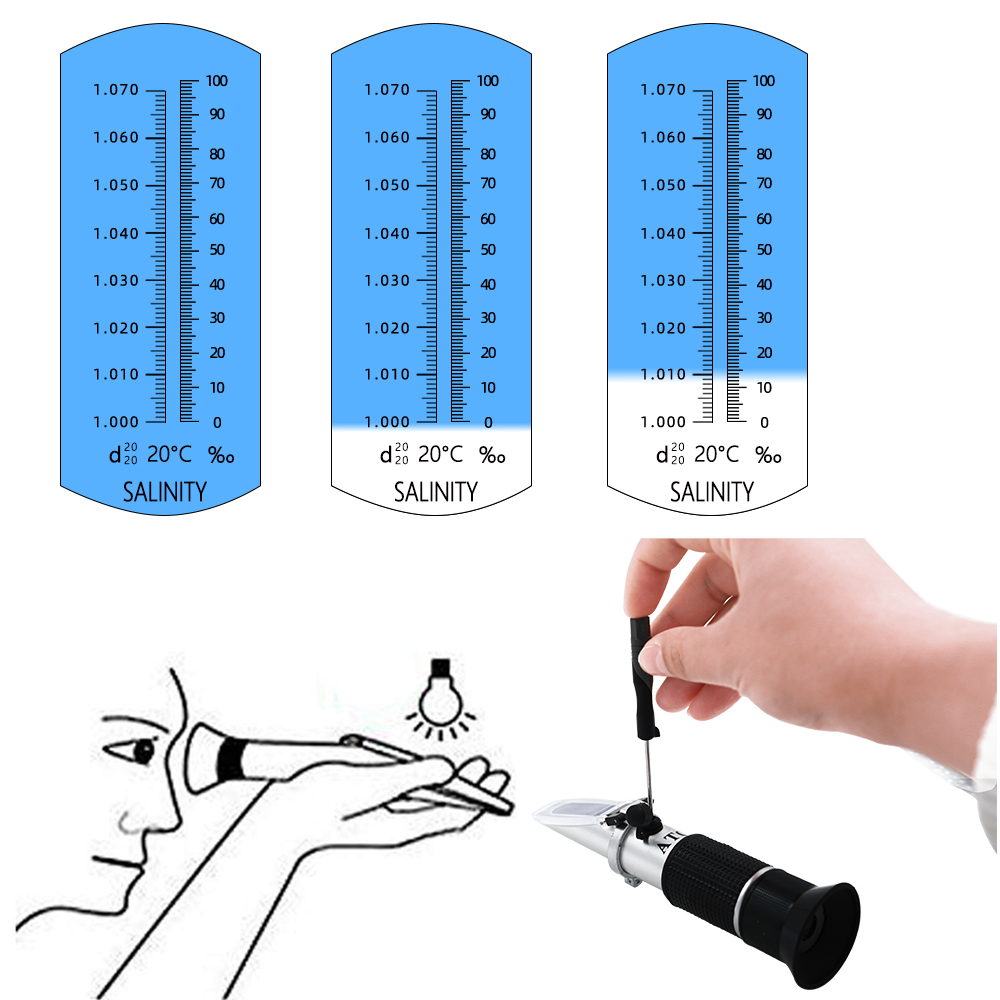 해수 해양 양식용 염분 굴절계, 수족관용 식품 염분 테 - Marine Aquarium Refractometer 리뷰 및 가격