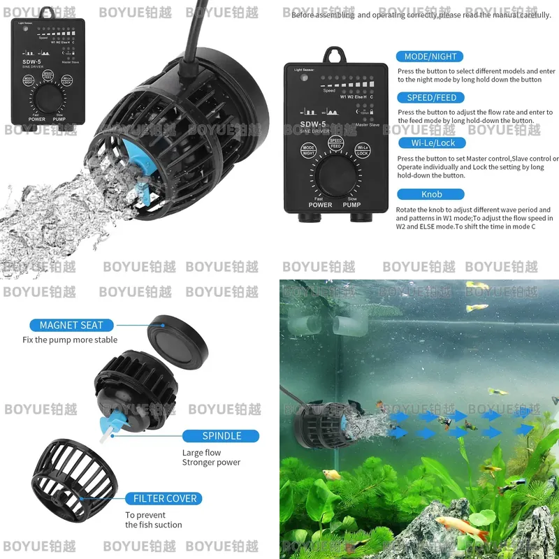 WiFi 수족관 웨이브 메이커 무소음 순환 펌프 (리프 - Powerhead Wave Maker 리뷰 및 가격