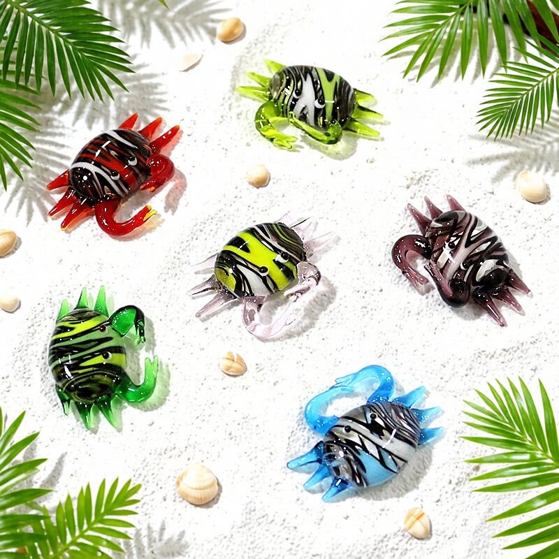 수제 귀여운 미니 유리 게 피규어 작은 해양 동물 조각 - Aquarium Marine Fishes 리뷰 및 가격