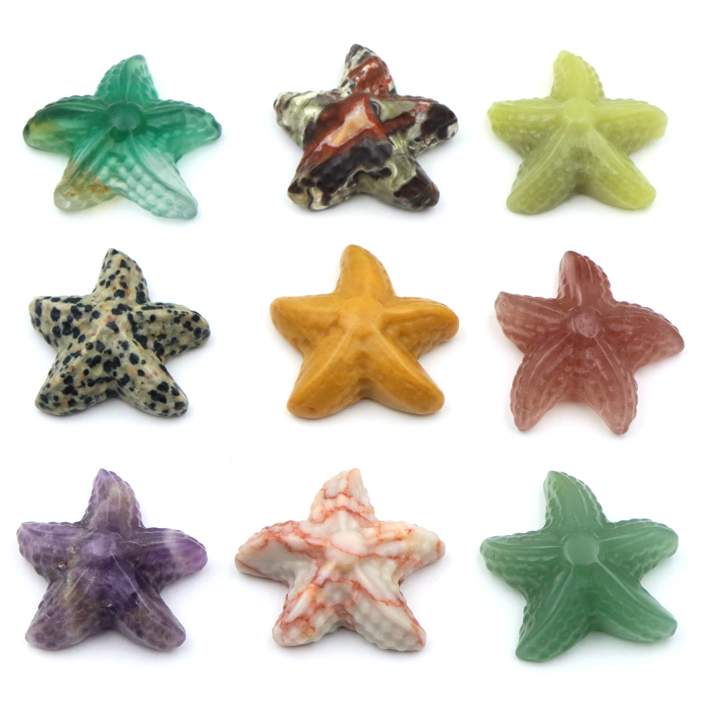 35mm 불가사리 모양 조각상 해양 동물 천연석 치유  - Aquarium Marine Fishes 리뷰 및 가격