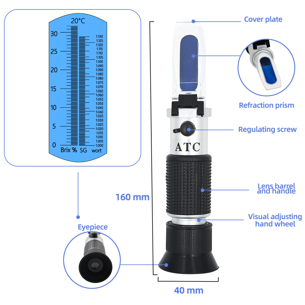소매 상자 굴절계 맥주 맥아 즙 와인 ATC SG 1. - Marine Aquarium Refractometer 리뷰 및 가격